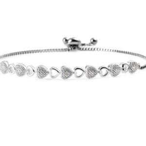 NEW Diamond accent Heart Bolo Bracelet